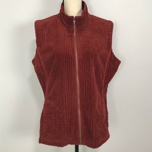 Woolrich Corduroy Zip Up Vest Burgundy/Wine Color